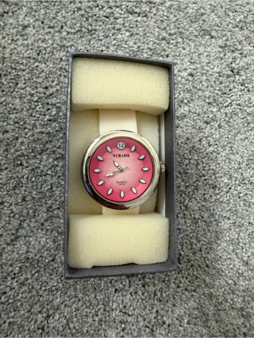 Strada Pink Dial Women's Watch with Cream Strap